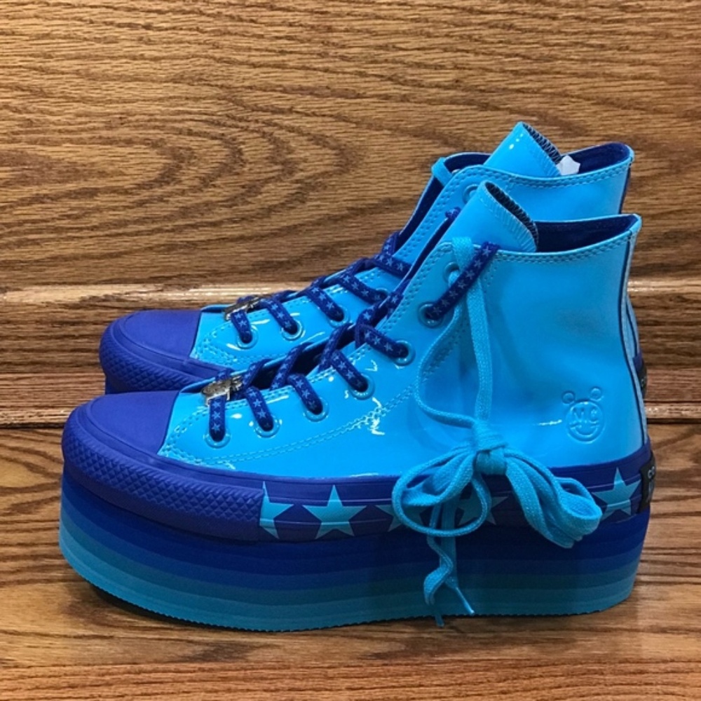 Converse CTAS Platform Hi Gnarly Blue Shoes - Picture 3 of 8